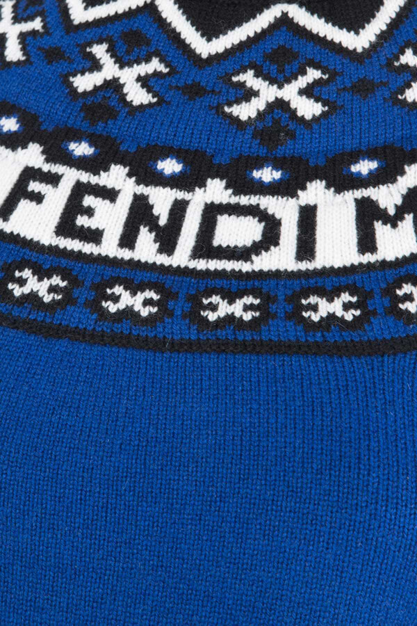 フェンディ ニット 偽物 セーター ウールブレンドセーター ブルー FZY513A0B2 F0CS8